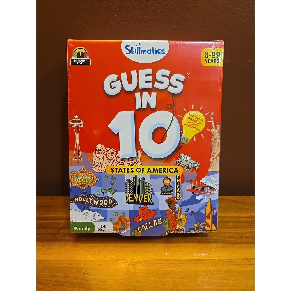 Skillmatics Guess in 10 States of America Educational Trivia Card Game Sealed